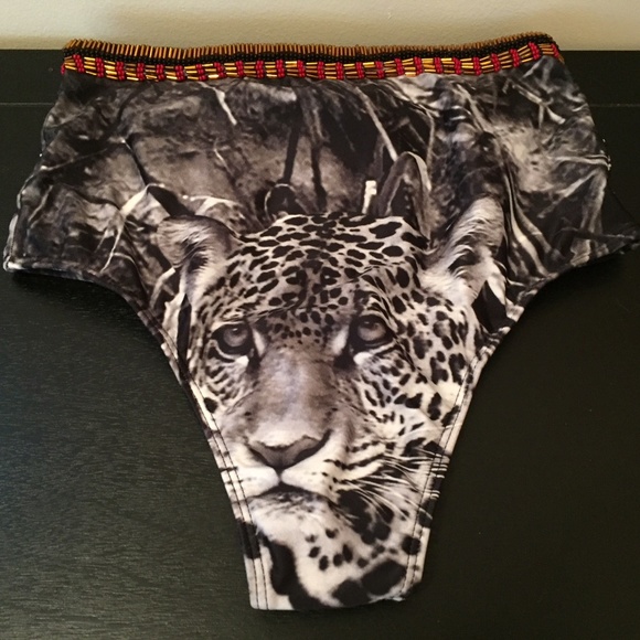 NWT Agua De Coco High Waist Beaded Bikini Bottoms - Picture 6 of 7